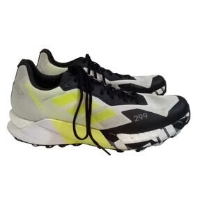 Adidas Terrex Agravic Ultra Trail Running Shoes Grey Solar Yellow Sz 8